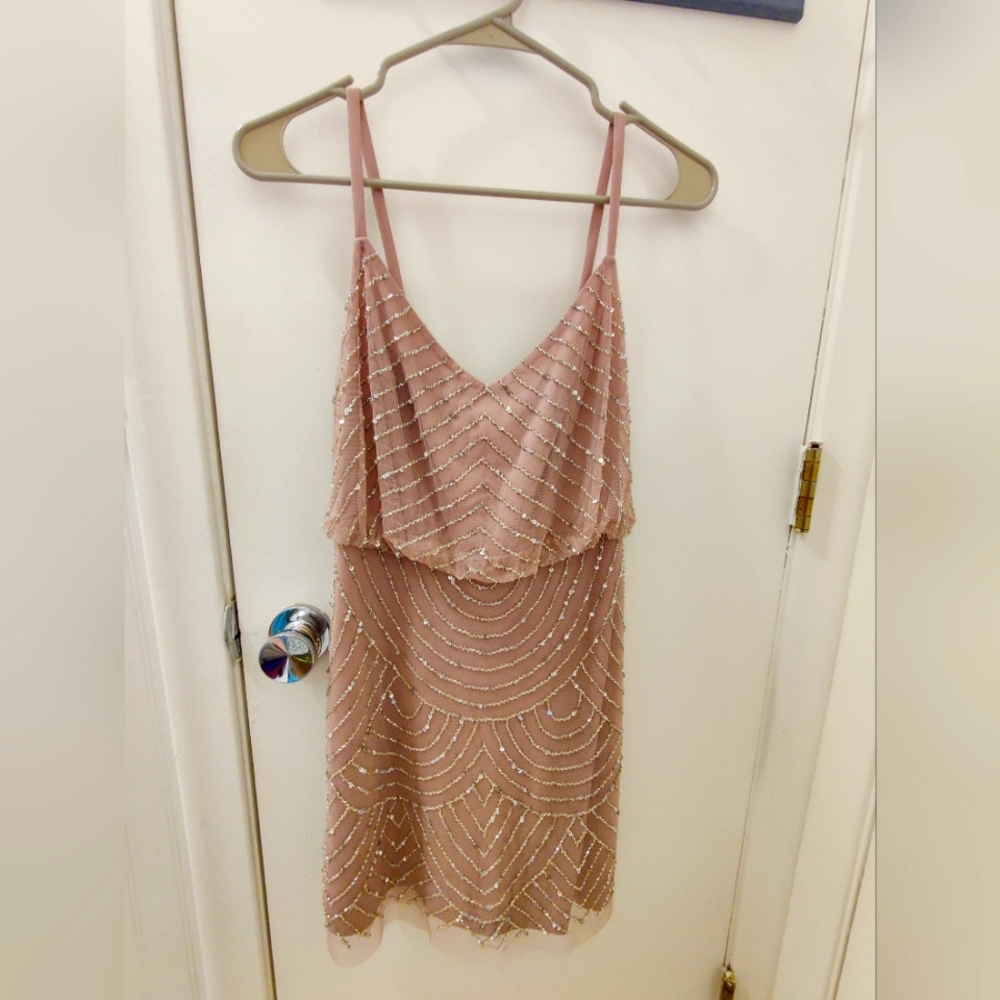 Beaded lavender special occasion dress